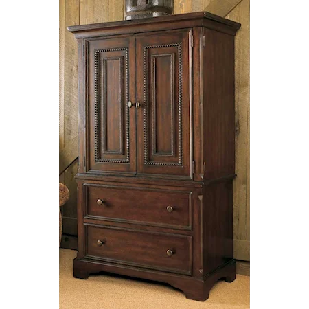 Two Drawer Door Chest with Barley Twist Accents