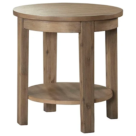 Casual Contemporary End Table with Shelf