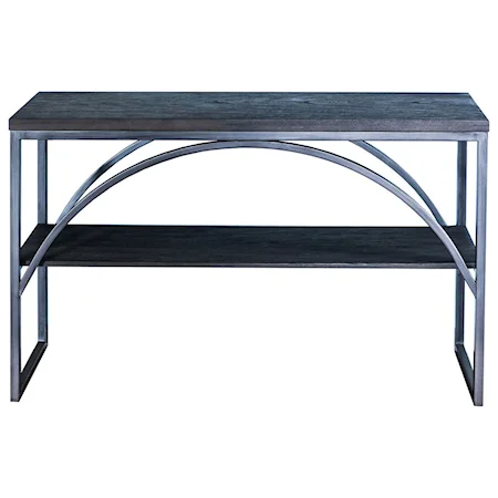 Contemporary Sofa Table with Metal Base