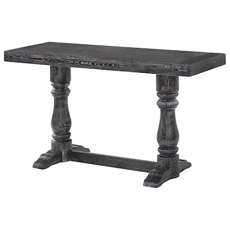 Transitional Console Table with Trestle Style Base