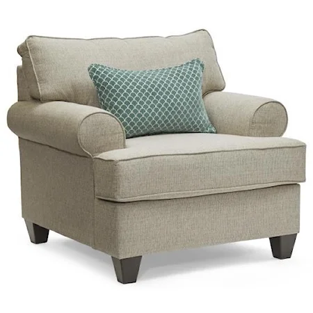 Transitional Chair and a Quarter with Reversible Cushions