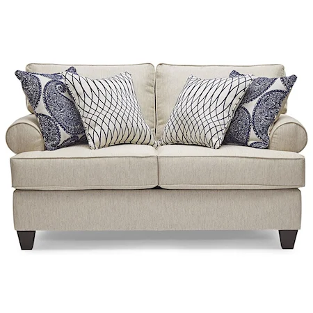 Transitional Loveseat with Reversible Cushions