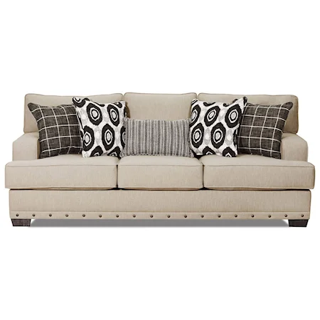 Transitional Sofa with Reversible Cushions