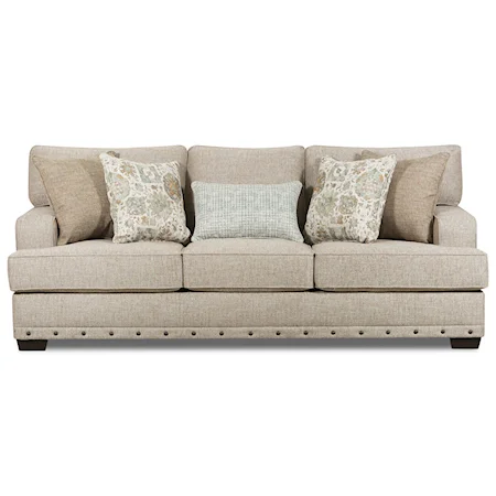 Transitional Sofa with Reversible Cushions