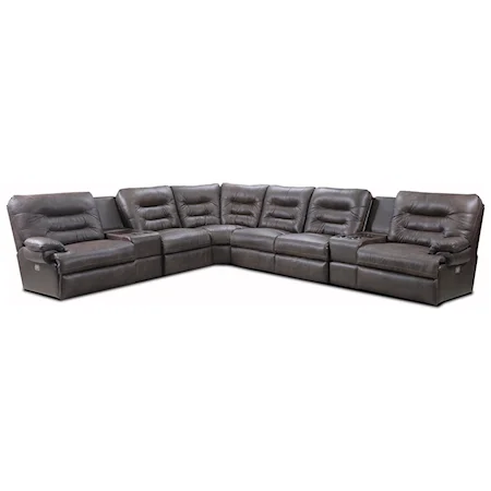 Casual Reclining Sectional with Storage Console