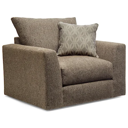 Casual Swivel Chair with Reversible Cushion