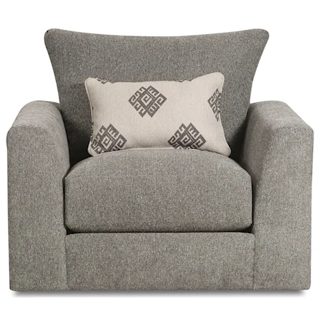 Casual Swivel Chair with Reversible Cushion