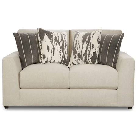 Casual Loveseat with Reversible Cushions