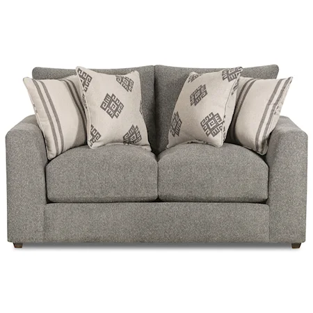 Casual Loveseat with Reversible Cushions