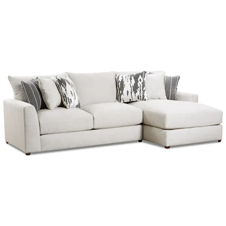 Casual Sofa Chaise with Removable Cushions