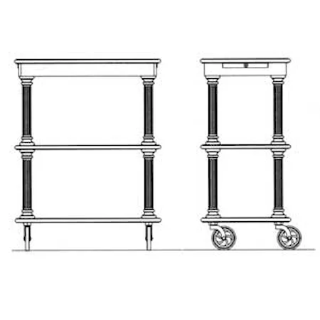 Chairside Tea Cart with Wheels