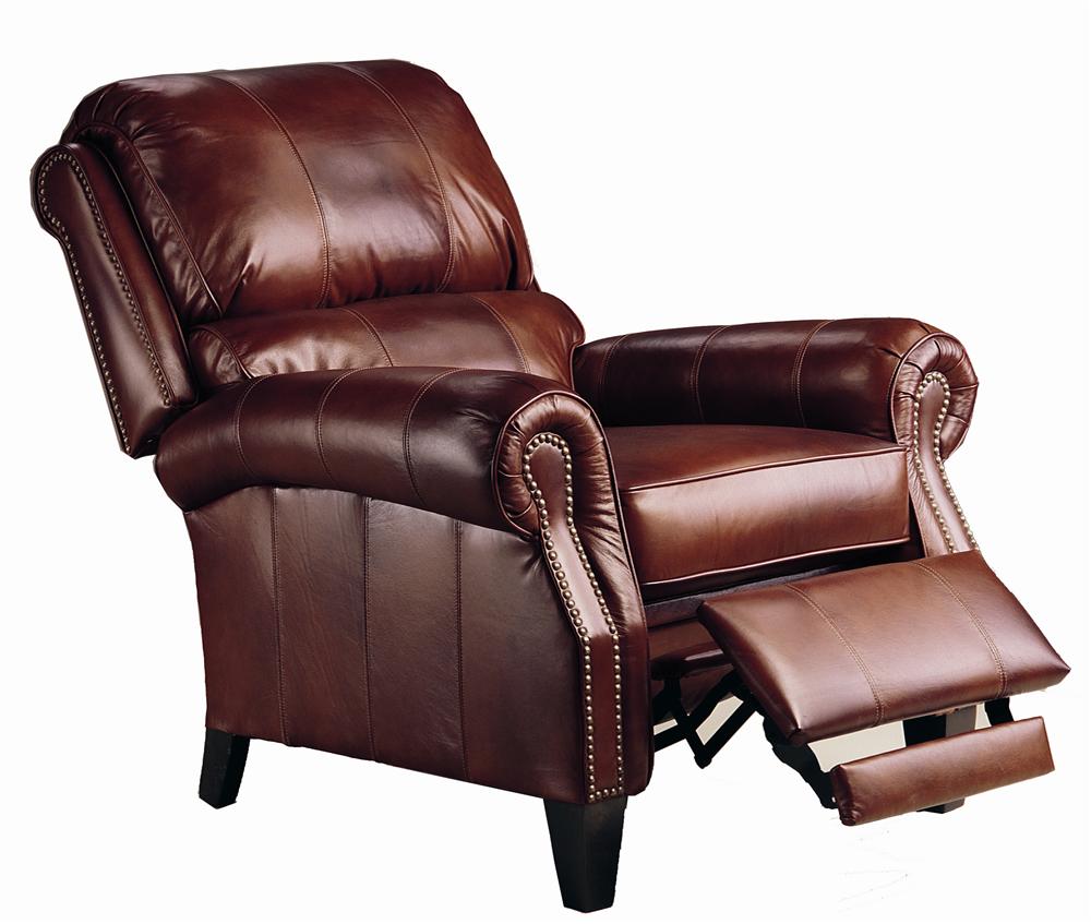Hogan Quick Ship Hi Leg Recliner with Rolled Arms and Nailhead