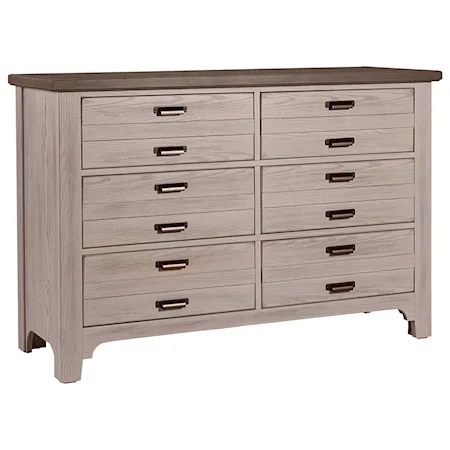 Transitional 6 Drawer Double Dresser