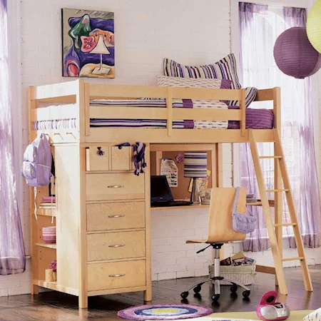 Complete Loft Bed With Built In Desk