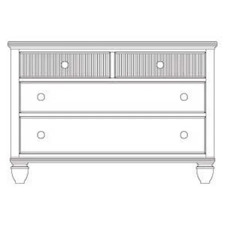 Drawer Single Dresser with Four Drawers