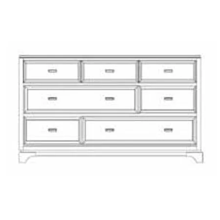 Double Dresser With Seven Drawers