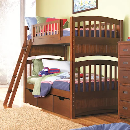 Twin-Over-Twin Bunk Bed with Three Underbed Storage Drawers