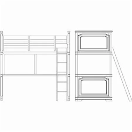 Full Size Loft Bed Complete