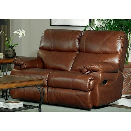 Casual Leather Reclining Love Seat