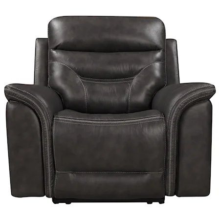 Leather Power Recliner with Power Headrest