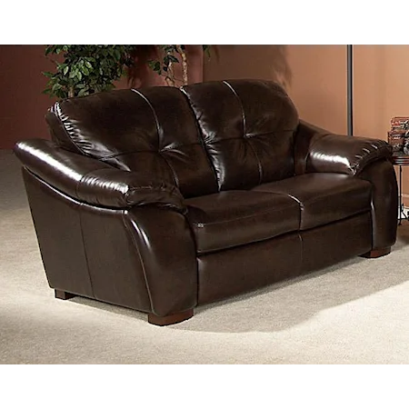 Leather Pillow Arm Loveseat