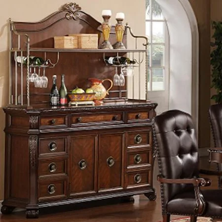 Traditional Buffet with Open Hutch