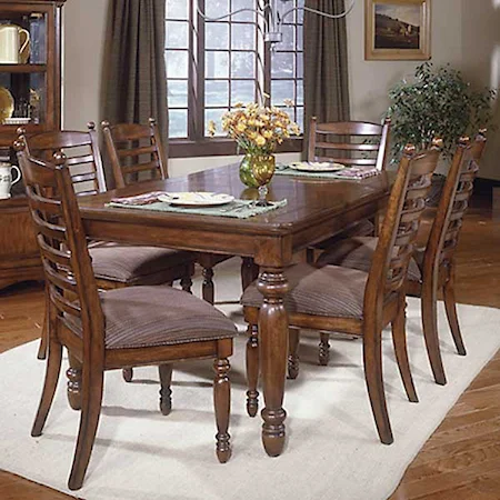 Rectangular Table with Slat Back Side Chairs