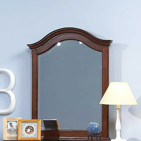 Vertical Youth Dresser Mirror with Arched Molding