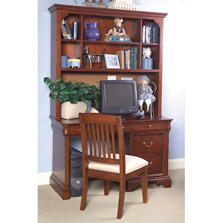 Youth Single Pedestal Desk and Hutch