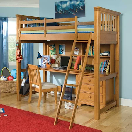 Loft Bed with Desk and Chest