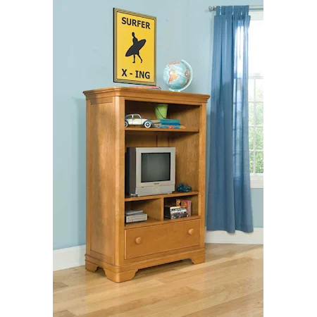 Media Bookcase with Drawer and Two Shelves