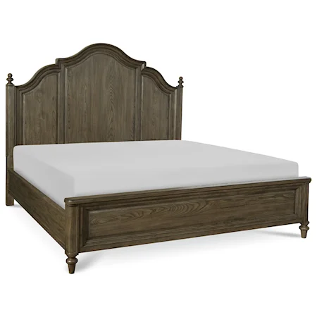 King Panel Bed with Molded Headboard