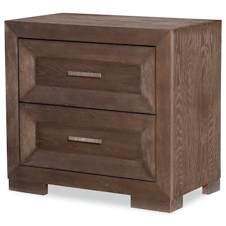 Transitional 2-Drawer Nightstand with Outlet and USB Port