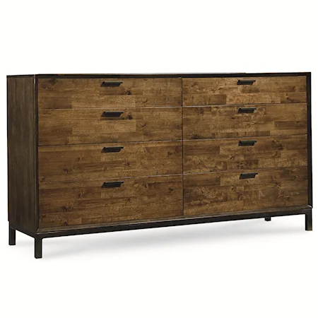 Dresser with 8 Drawers and Bronze Drawer Pulls