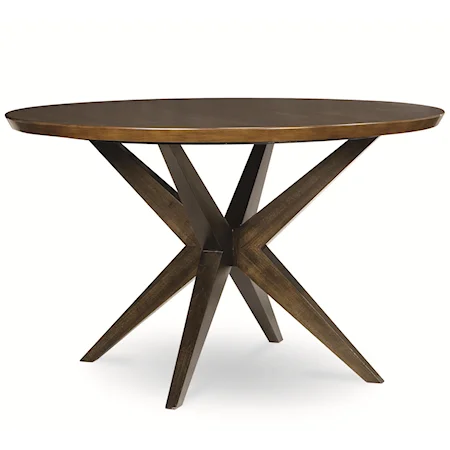 Round Table with Pedestal Bottom in Hazelnut Finish