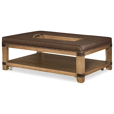 Upholstered Cocktail Table with Lift Out Tray