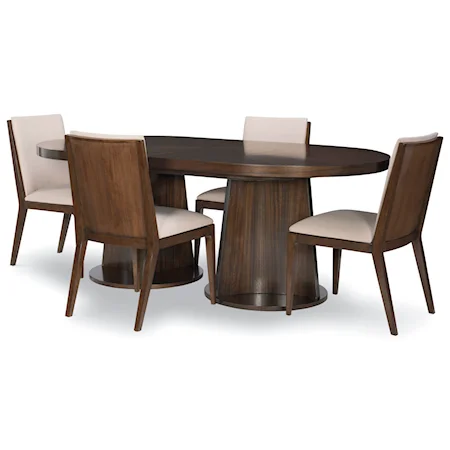 5-Piece Oval Table and Chair Set