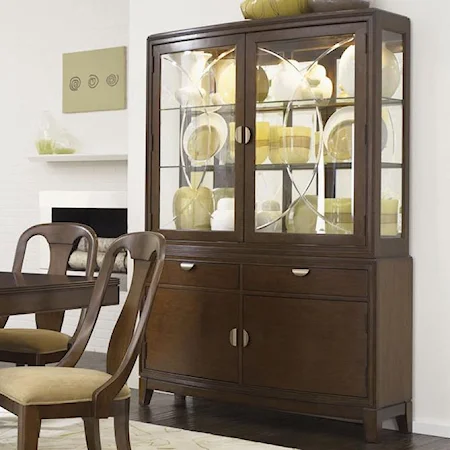 Transitional China Cabinet with Glass Doors