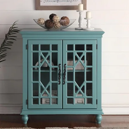 Meghan Blue Chest with Fretwork Doors