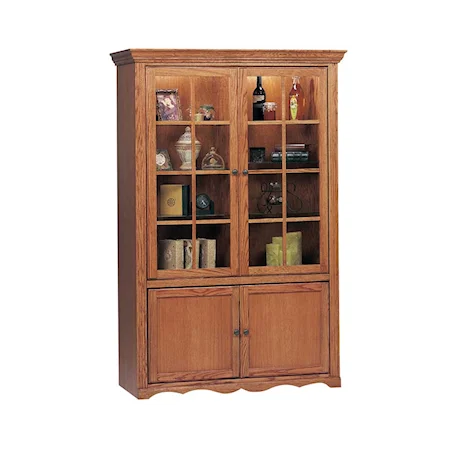 Casual Curio Cabinet With Lighted Top Shelf