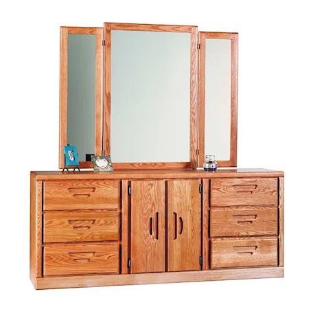 Six Drawer Deluxe Dresser & Wing Mirror