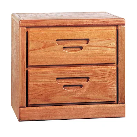 Casual Two Drawer Nightstand