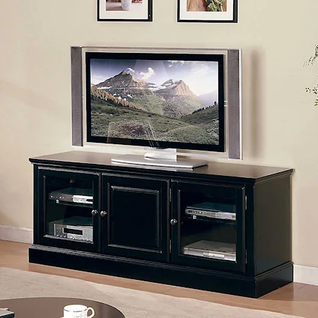 65" TV Console With Two Glass & One Panel Door