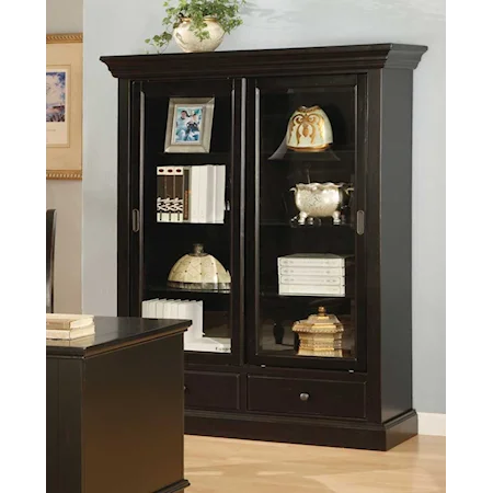 Bookcase Curio With Two Sliding Glass Doors