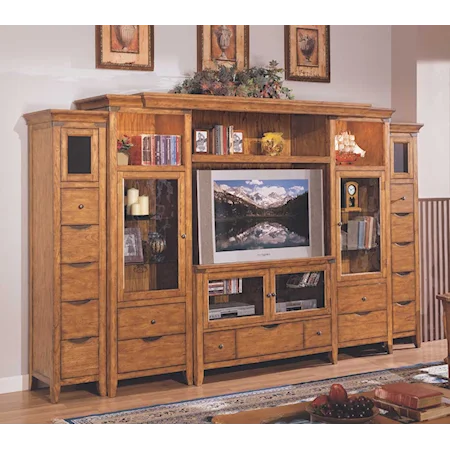 Six Piece Wall Unit With 48" Cart