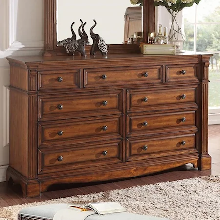 Traditional Parliament Dresser with 9-Drawers