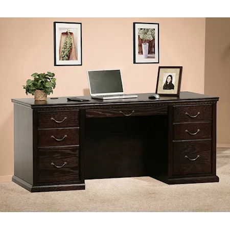 66 Inch Executive Desk With Seven Drawers