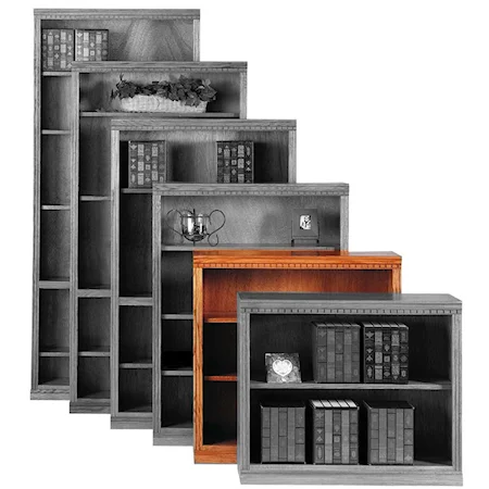 Bookcase With One Fixed and Two Adjustable Shelves With Full Return Molding