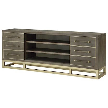 Contemporary Console Table with 6 Drawers