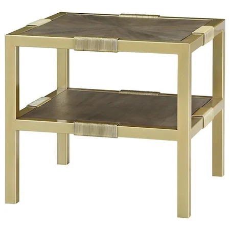 Contemporary End Table with Bottom Shelving